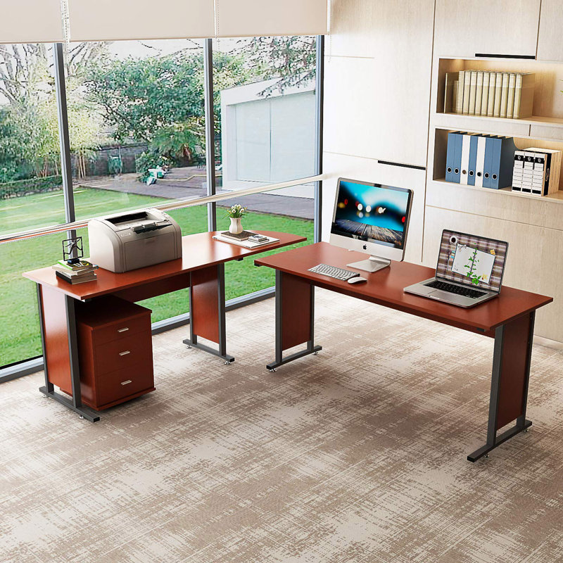 Winston Porter Lou Reversible LShaped Credenza Desk & Reviews Wayfair